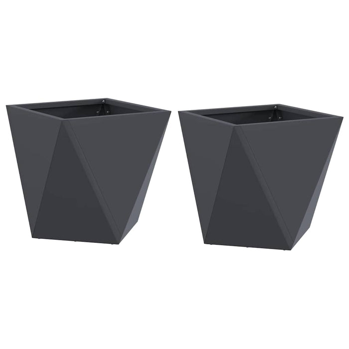 Jardinieră 2 pcs Antracit 30 x 30 x 30 cm Oțel - WALTI WALTI