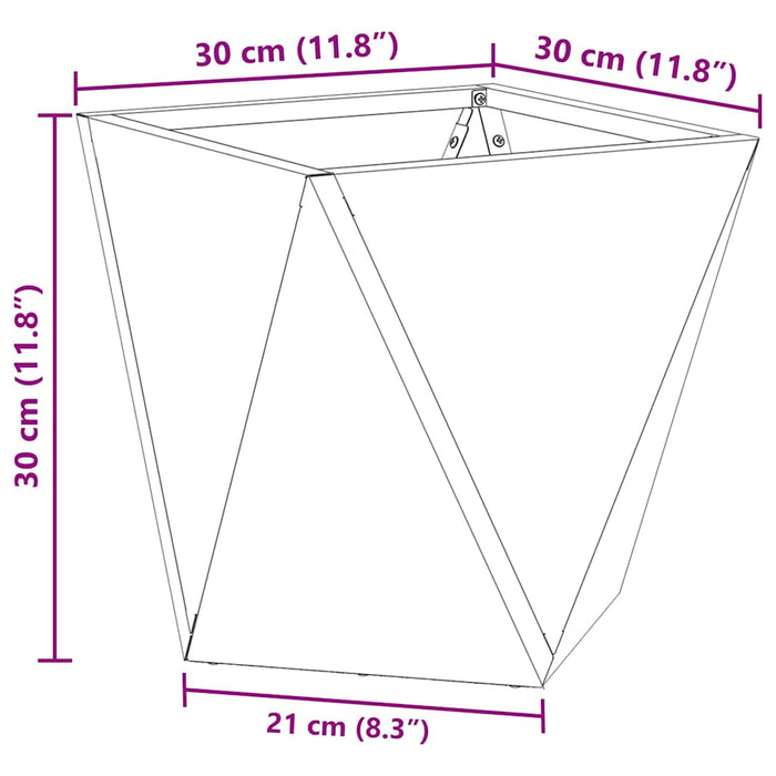 Jardinieră 2 pcs Antracit 30 x 30 x 30 cm Oțel - WALTI WALTI