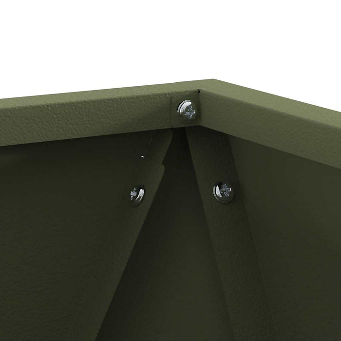 Jardinieră 2 pcs Verde măsliniu 30 x 30 x 30 cm Oțel - WALTI WALTI