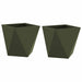 Jardinieră 2 pcs Verde măsliniu 30 x 30 x 30 cm Oțel - WALTI WALTI