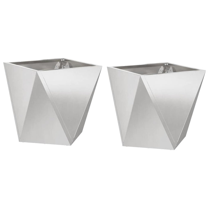 Jardinieră 2 pcs Argintiu 30 x 30 x 30 cm Oţel inoxidabil - WALTI WALTI