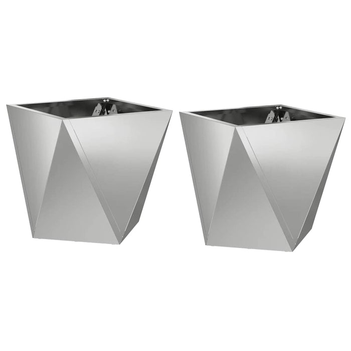 Jardinieră 2 pcs Argintiu 30 x 30 x 30 cm Oțel Galvanizat - WALTI WALTI
