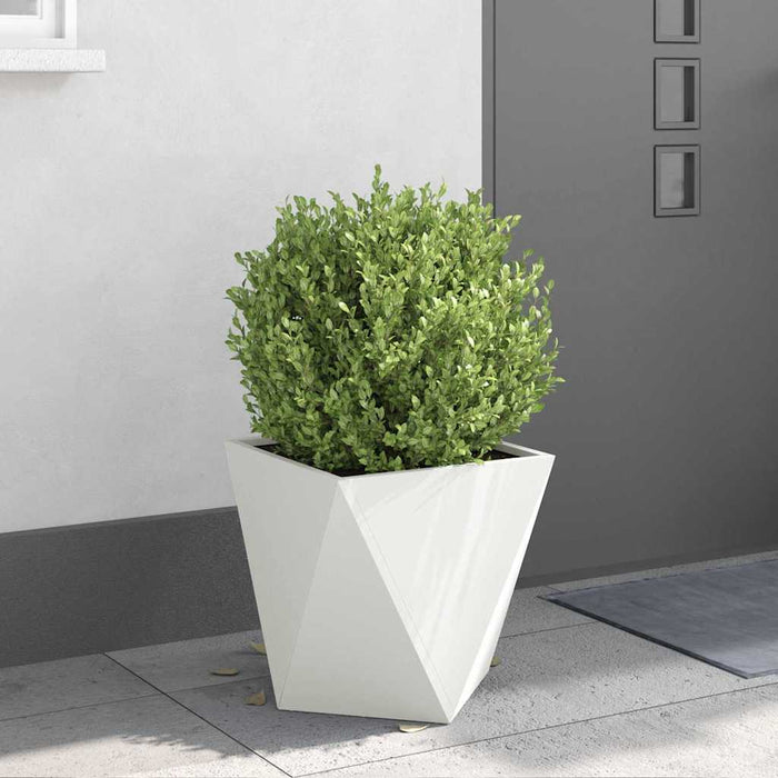 Jardinieră 2 pcs Alb 40 x 40 x 40 cm Oțel - WALTI WALTI