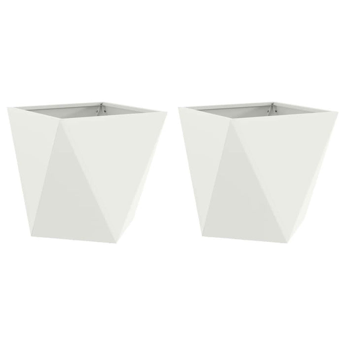 Jardinieră 2 pcs Alb 40 x 40 x 40 cm Oțel - WALTI WALTI