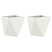 Jardinieră 2 pcs Alb 40 x 40 x 40 cm Oțel - WALTI WALTI