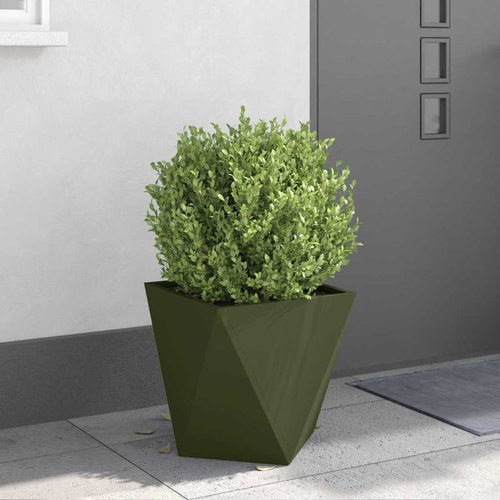Jardinieră 2 pcs Verde măsliniu 40 x 40 x 40 cm Oțel - WALTI WALTI