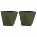Jardinieră 2 pcs Verde măsliniu 40 x 40 x 40 cm Oțel - WALTI WALTI