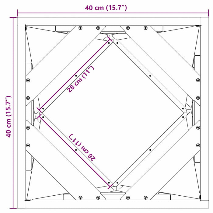 Jardinieră Argintiu 40 x 40 x 40 cm Oțel Galvanizat - WALTI WALTI