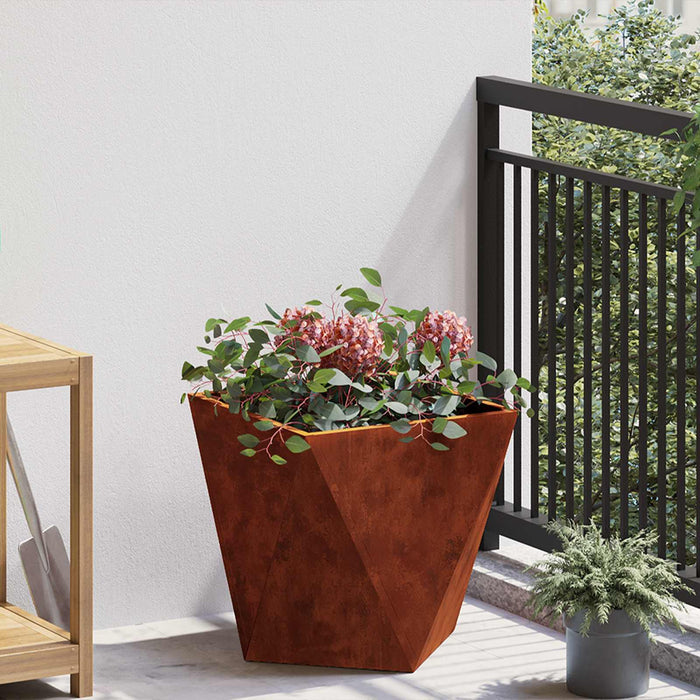 Jardinieră Ruginit 40 x 40 x 40 cm Oțel rezistent de intemperii - WALTI WALTI