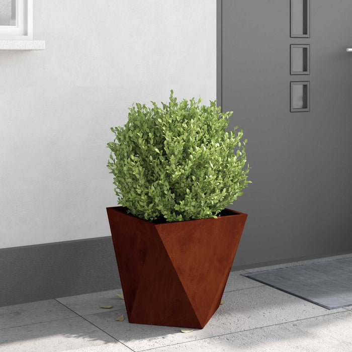 Jardinieră Ruginit 40 x 40 x 40 cm Oțel rezistent de intemperii - WALTI WALTI