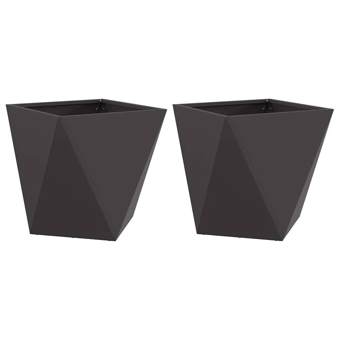 Jardinieră 2 pcs Negru 50 x 50 x 50 cm Oțel - WALTI WALTI