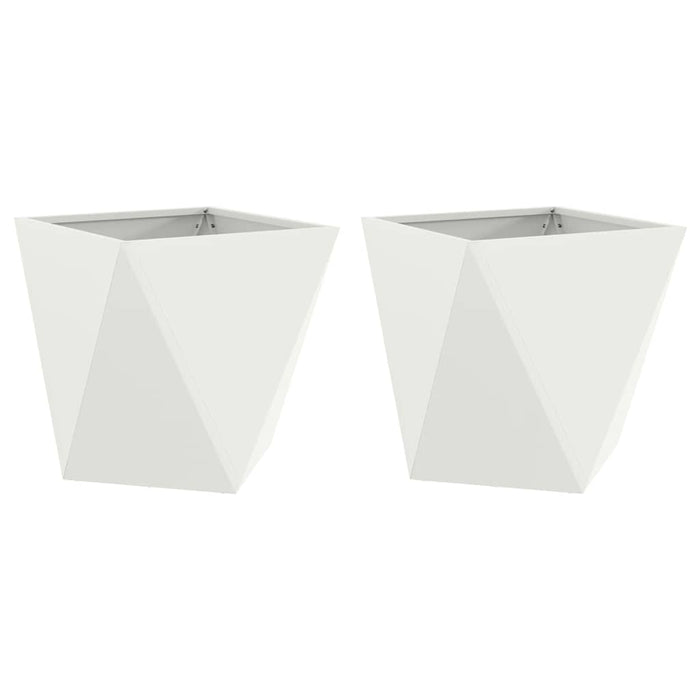 Jardinieră 2 pcs Alb 50 x 50 x 50 cm Oțel - WALTI WALTI