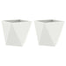 Jardinieră 2 pcs Alb 50 x 50 x 50 cm Oțel - WALTI WALTI
