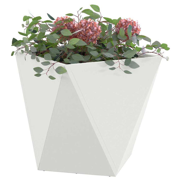 Jardinieră 2 pcs Alb 50 x 50 x 50 cm Oțel - WALTI WALTI
