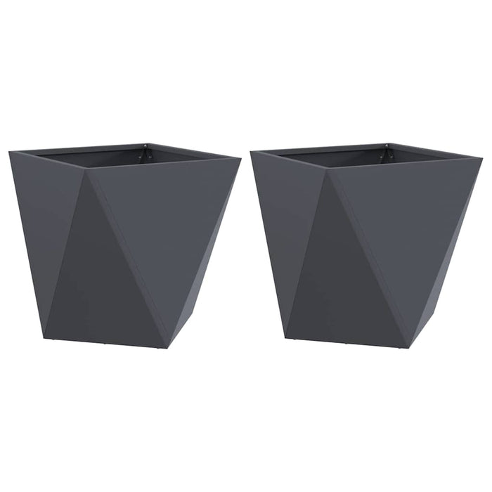 Jardinieră 2 pcs Antracit 50 x 50 x 50 cm Oțel - WALTI WALTI