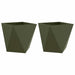 Jardinieră 2 pcs Verde măsliniu 50 x 50 x 50 cm Oțel - WALTI WALTI