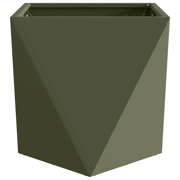 Jardinieră 2 pcs Verde măsliniu 50 x 50 x 50 cm Oțel - WALTI WALTI