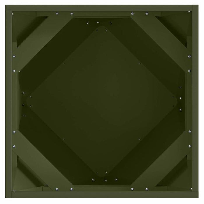 Jardinieră 2 pcs Verde măsliniu 50 x 50 x 50 cm Oțel - WALTI WALTI
