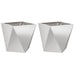 Jardinieră 2 pcs Argintiu 50 x 50 x 50 cm Oţel inoxidabil - WALTI WALTI