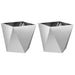 Jardinieră 2 pcs Argintiu 50 x 50 x 50 cm Oțel Galvanizat - WALTI WALTI