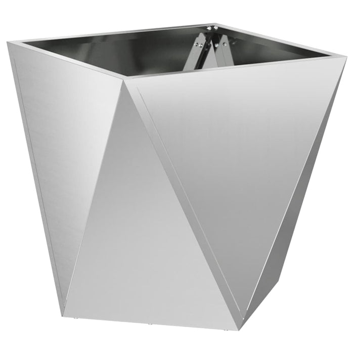 Jardinieră 2 pcs Argintiu 50 x 50 x 50 cm Oțel Galvanizat - WALTI WALTI