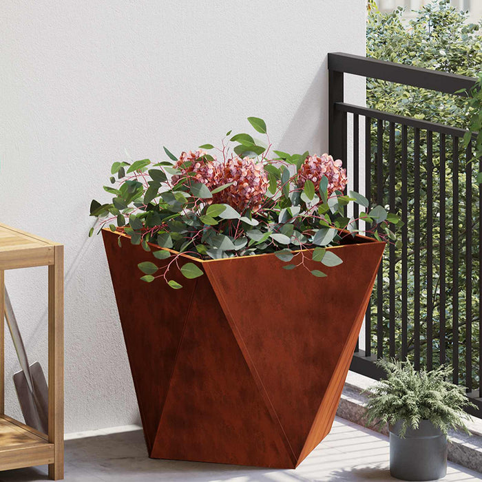 Jardinieră Ruginit 50 x 50 x 50 cm Oțel rezistent de intemperii - WALTI WALTI