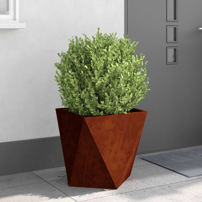 Jardinieră Ruginit 50 x 50 x 50 cm Oțel rezistent de intemperii - WALTI WALTI
