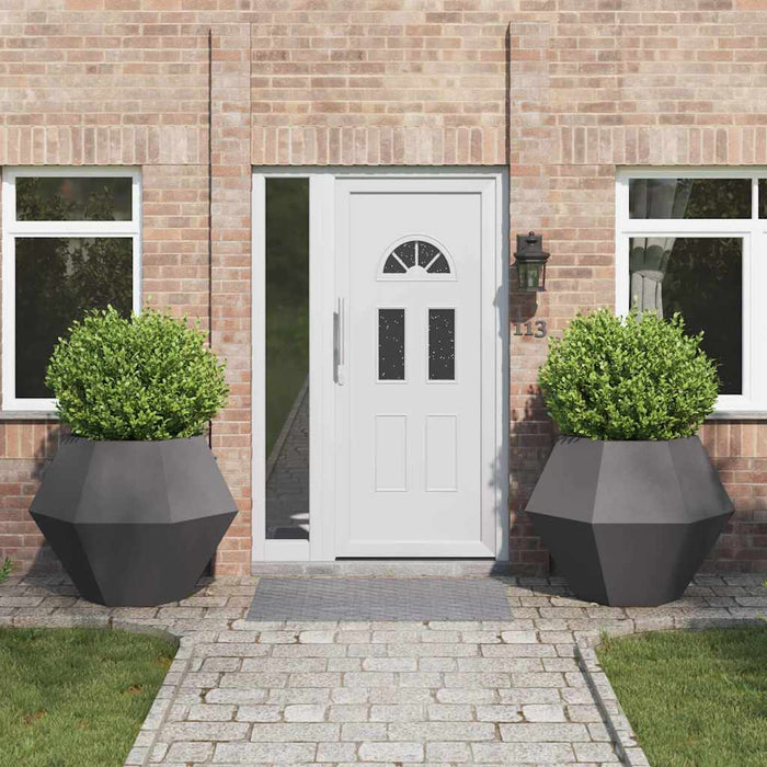 Jardinieră 2 pcs Negru 100 x 100 x 80 cm Oțel - WALTI WALTI