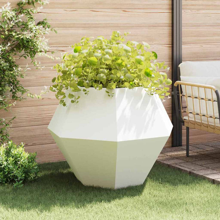 Jardinieră 2 pcs Alb 100 x 100 x 80 cm Oțel - WALTI WALTI
