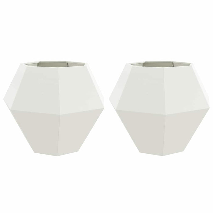 Jardinieră 2 pcs Alb 100 x 100 x 80 cm Oțel - WALTI WALTI