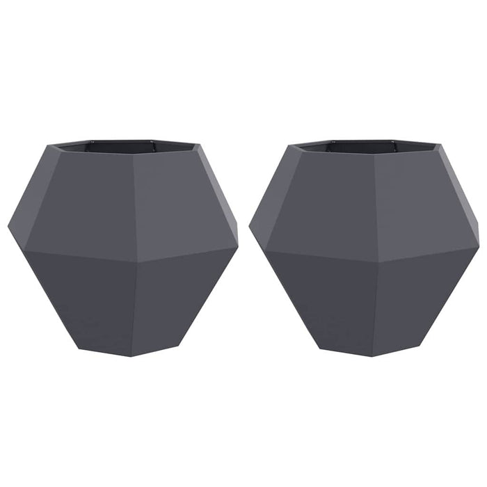 Jardinieră 2 pcs Antracit 100 x 100 x 80 cm Oțel - WALTI WALTI