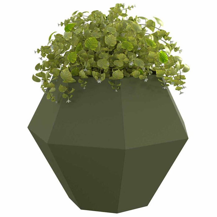 Jardinieră 2 pcs Verde măsliniu 100 x 100 x 80 cm Oțel - WALTI WALTI