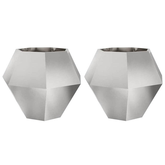 Jardinieră 2 pcs Argintiu 100 x 100 x 80 cm Oţel inoxidabil - WALTI WALTI
