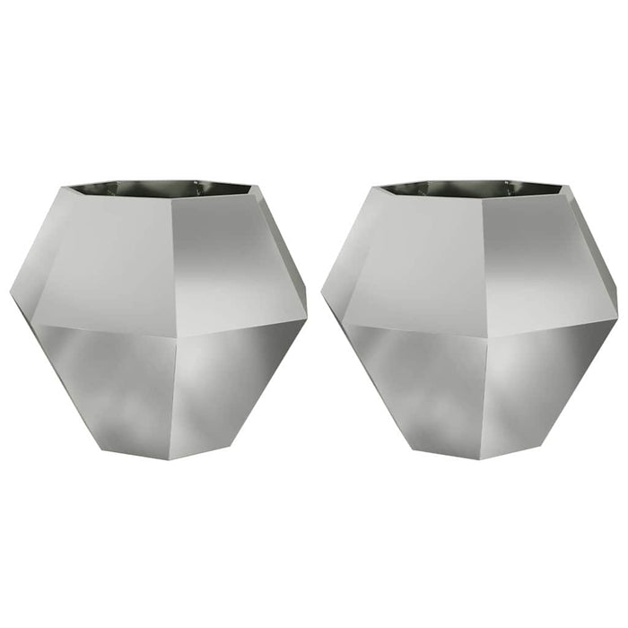 Jardinieră 2 pcs Argintiu 100 x 100 x 80 cm Oțel Galvanizat - WALTI WALTI