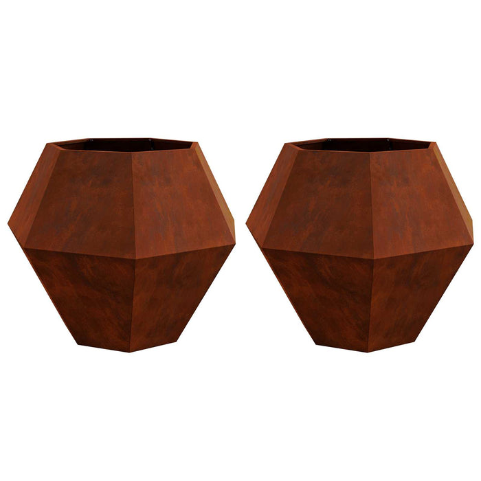 Jardinieră 2 pcs Ruginit 100 x 100 x 80 cm - WALTI WALTI