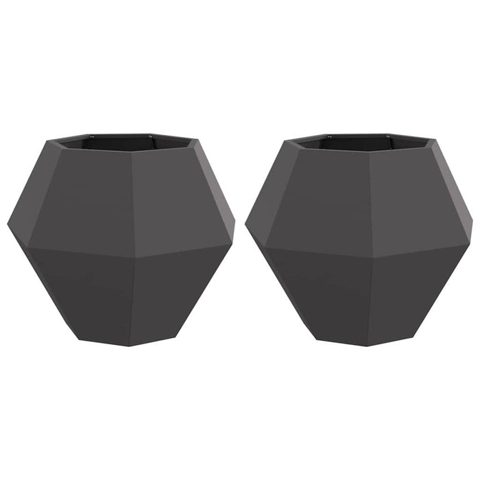 Jardinieră 2 pcs Negru 75 x 75 x 60 cm Oțel - WALTI WALTI
