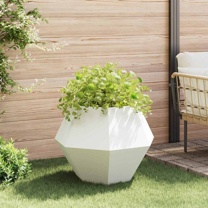 Jardinieră 2 pcs Alb 75 x 75 x 60 cm Oțel - WALTI WALTI