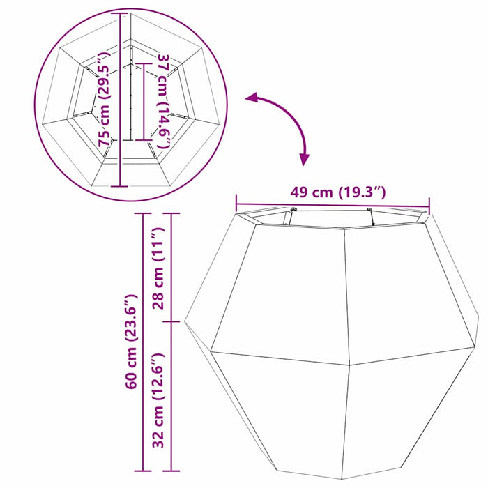 Jardinieră 2 pcs Alb 75 x 75 x 60 cm Oțel - WALTI WALTI