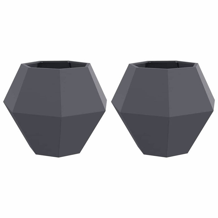 Jardinieră 2 pcs Antracit 75 x 75 x 60 cm Oțel WALTI