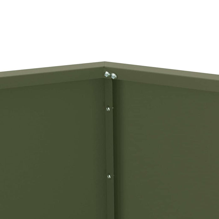 Jardinieră 2 pcs Verde măsliniu 75 x 75 x 60 cm Oțel WALTI
