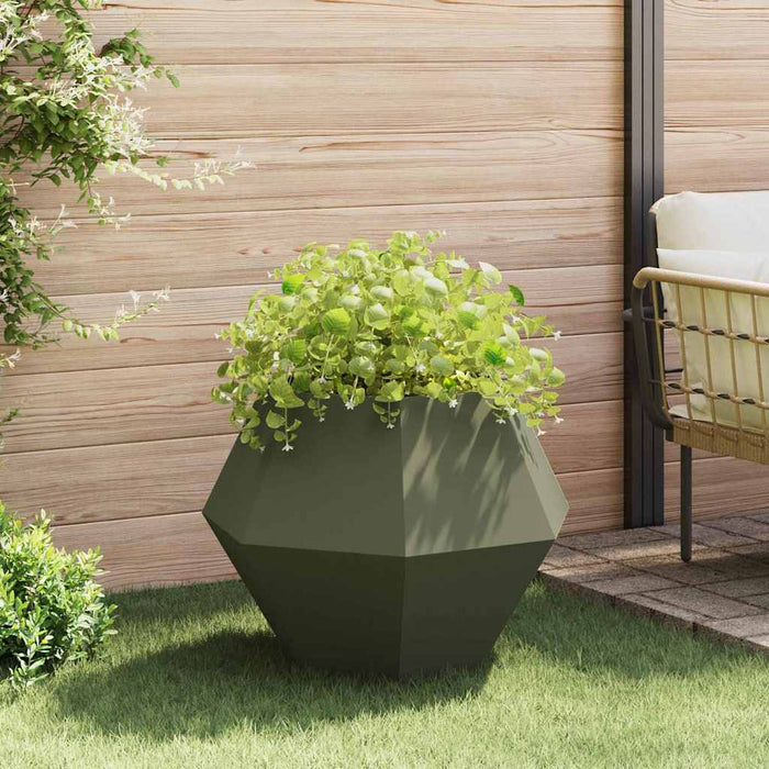 Jardinieră 2 pcs Verde măsliniu 75 x 75 x 60 cm Oțel WALTI
