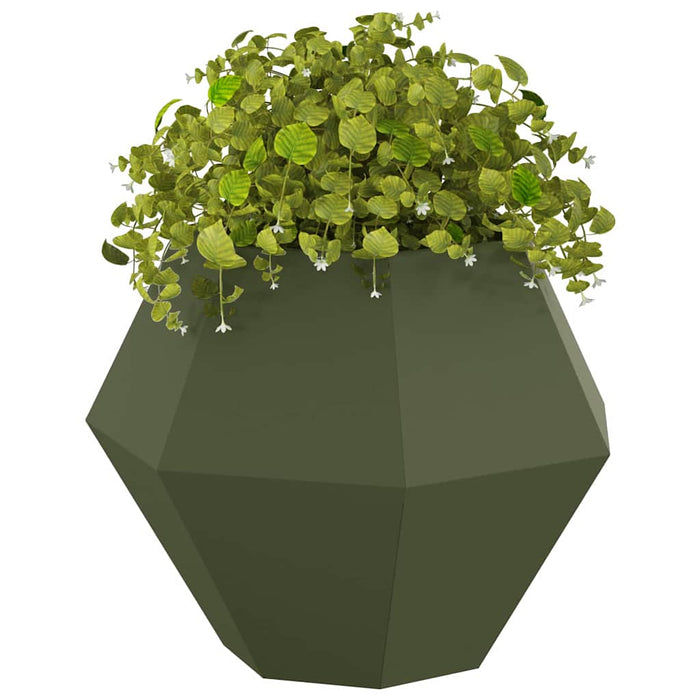 Jardinieră 2 pcs Verde măsliniu 75 x 75 x 60 cm Oțel WALTI