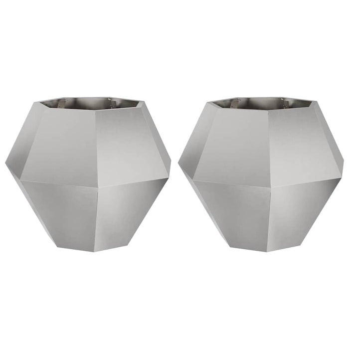 Jardinieră 2 pcs Argintiu 75 x 75 x 60 cm Oţel inoxidabil WALTI