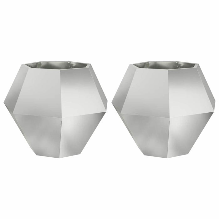 Jardinieră 2 pcs Argintiu 75 x 75 x 60 cm Oțel Galvanizat WALTI