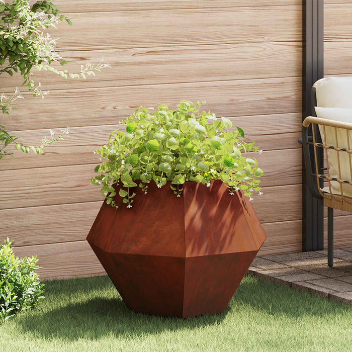 Jardinieră Ruginit 75 x 75 x 60 cm Oțel rezistent de intemperii WALTI
