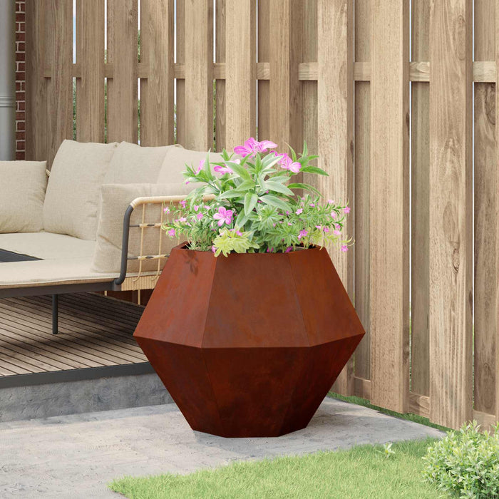 Jardinieră Ruginit 75 x 75 x 60 cm Oțel rezistent de intemperii WALTI