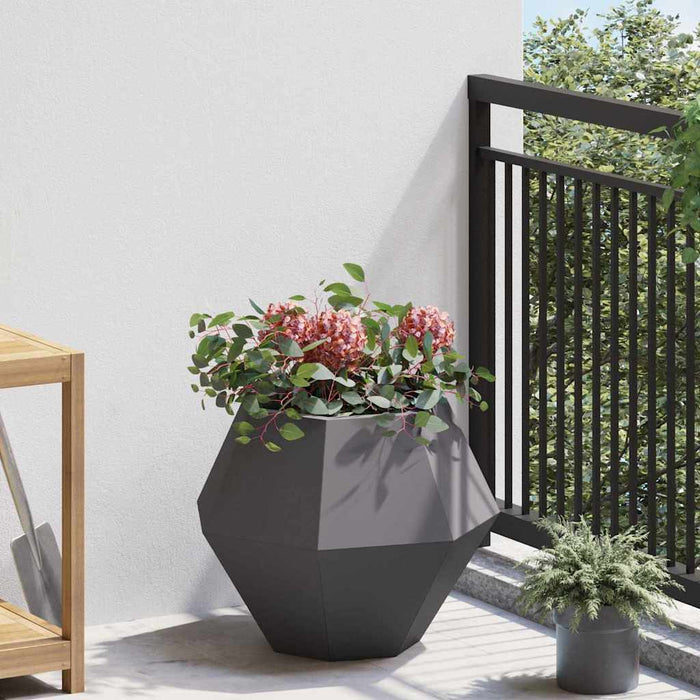 Jardinieră 2 pcs Negru 50 x 50 x 40 cm Oțel WALTI