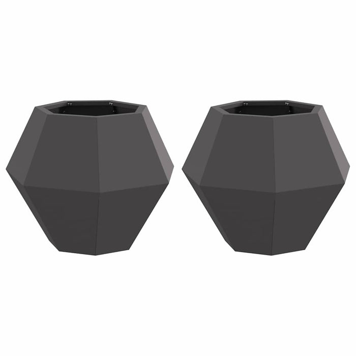 Jardinieră 2 pcs Negru 50 x 50 x 40 cm Oțel WALTI