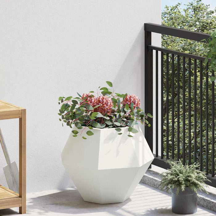 Jardinieră 2 pcs Alb 50 x 50 x 40 cm Oțel WALTI