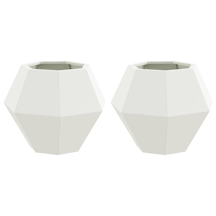 Jardinieră 2 pcs Alb 50 x 50 x 40 cm Oțel WALTI